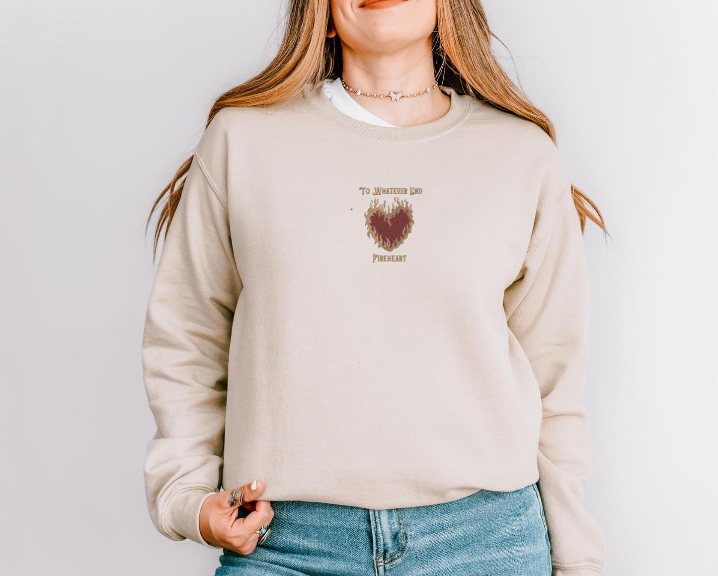 Embroidered Fireheart Throne of Glass Hoodie, Sarah J Maas, ACOTAR Sweater, Bookish Shirt, Gifts for Booklovers, Embroidered Bookish Gifts