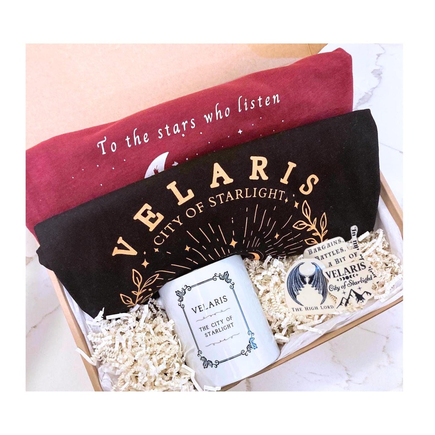 Ultimate ACOTAR Gift Basket for Fans, Book Gift Box, Bookish Gift Box for Readers, Velaris Merch, Sarah J Maas, Bookish Merch, Christmas