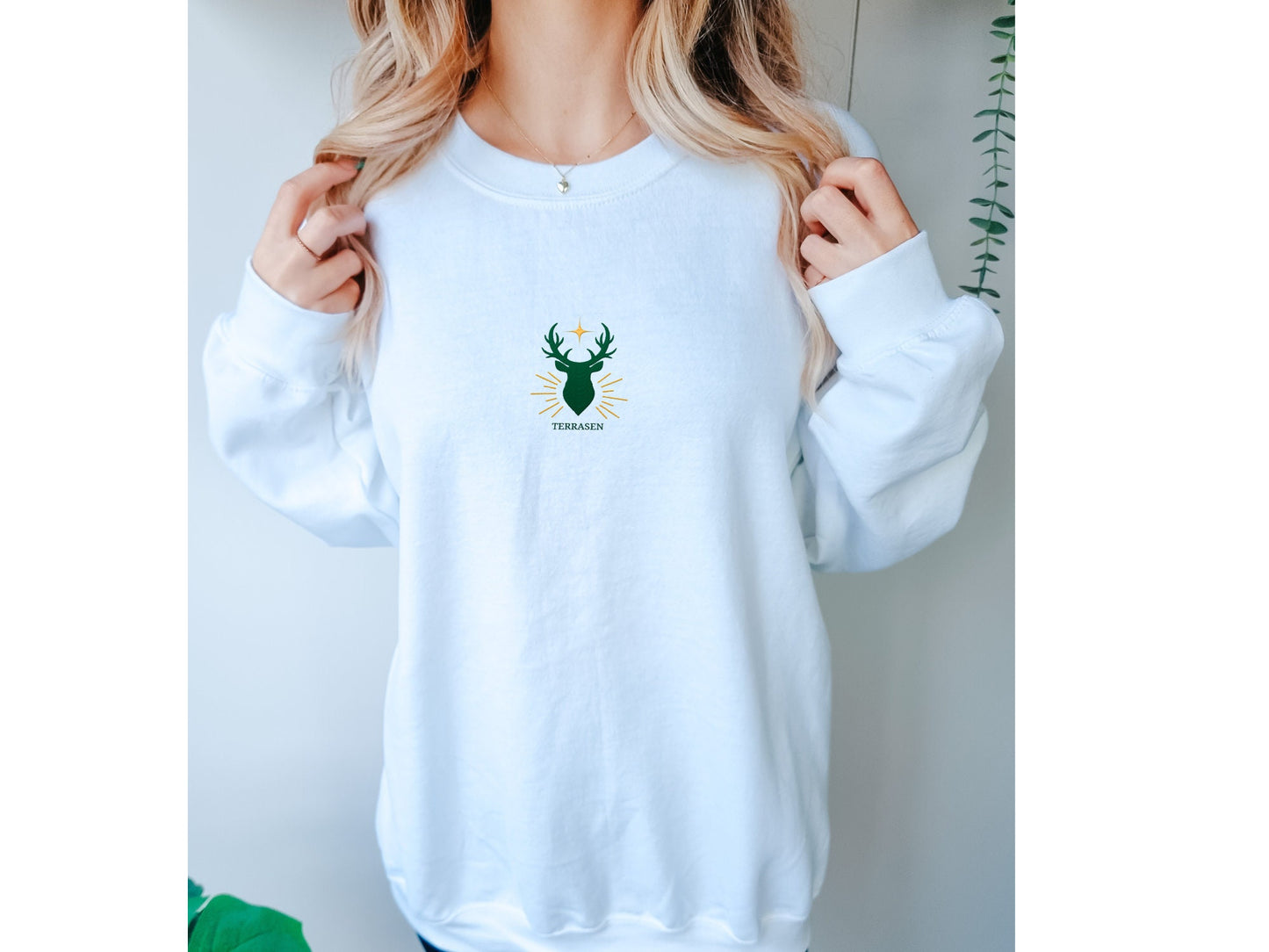Terrasen Stag Embroidered SweatShirt | Sarah J Maas | Throne Of Glass | SJM Merch | Bookish Merch | ACOTAR | Aelin Galathynius | TOG Sweater