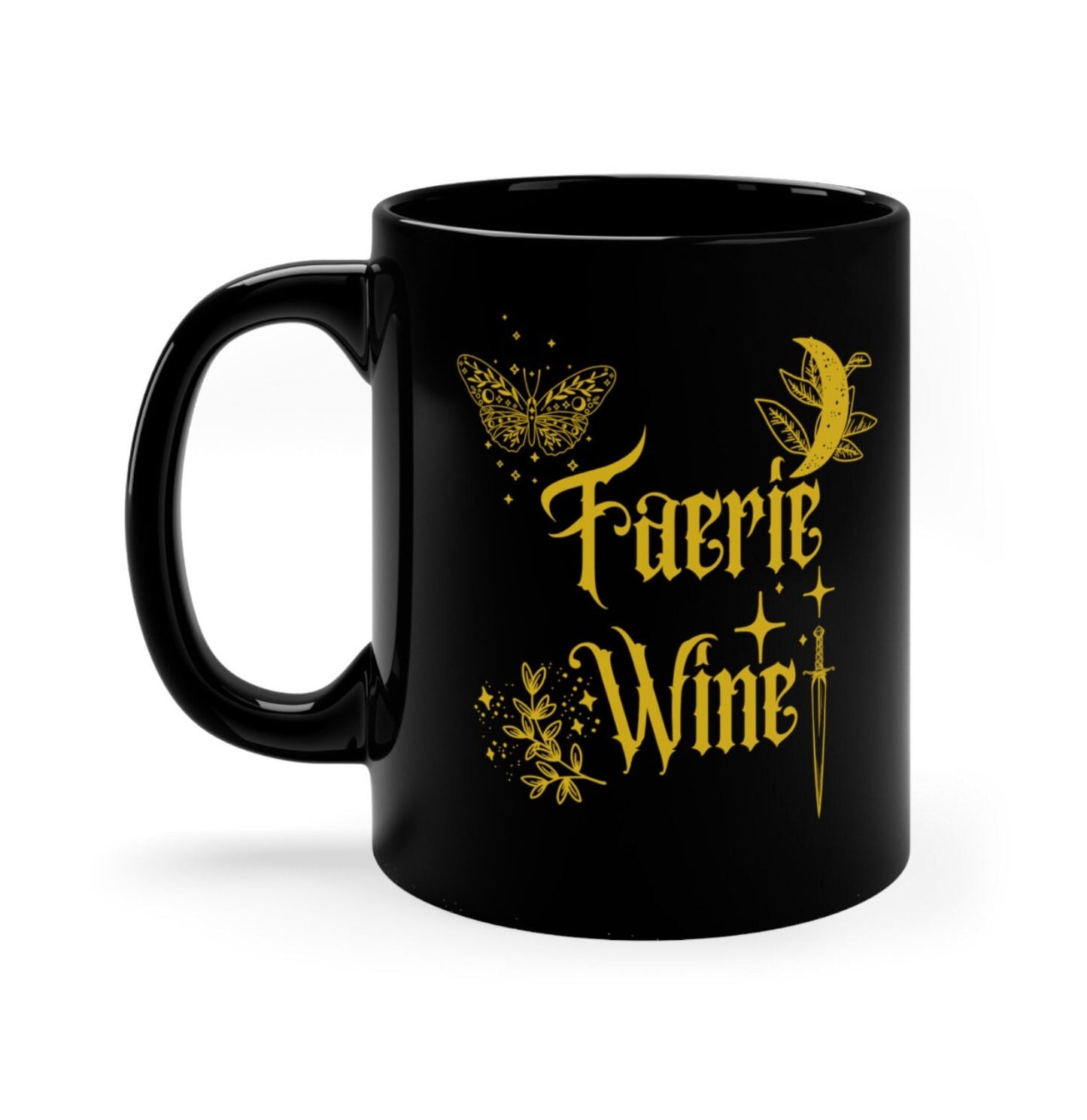 Faerie Wine Black Mug, ACOTAR Merch, The Night Court, Bookworm, Booklovers, Court of Thorns and Roses, Rhysand, Sarah J Mass Merch, SJM