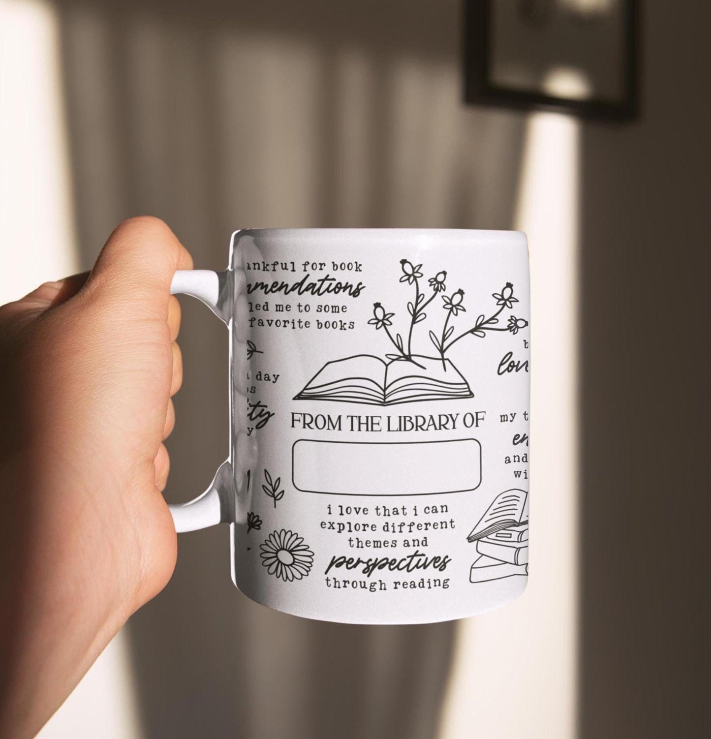 Personalized Library of Mug, Book Lover Gift, Book Club Gift, Reading Mug, Customized Mug, Bookish Gift, Reader Gift, Librarian Mug, Teacher