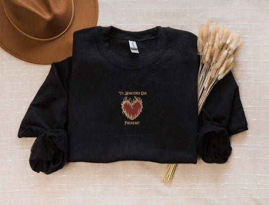 Embroidered Fireheart Throne of Glass Hoodie, Sarah J Maas, ACOTAR Sweater, Bookish Shirt, Gifts for Booklovers, Embroidered Bookish Gifts