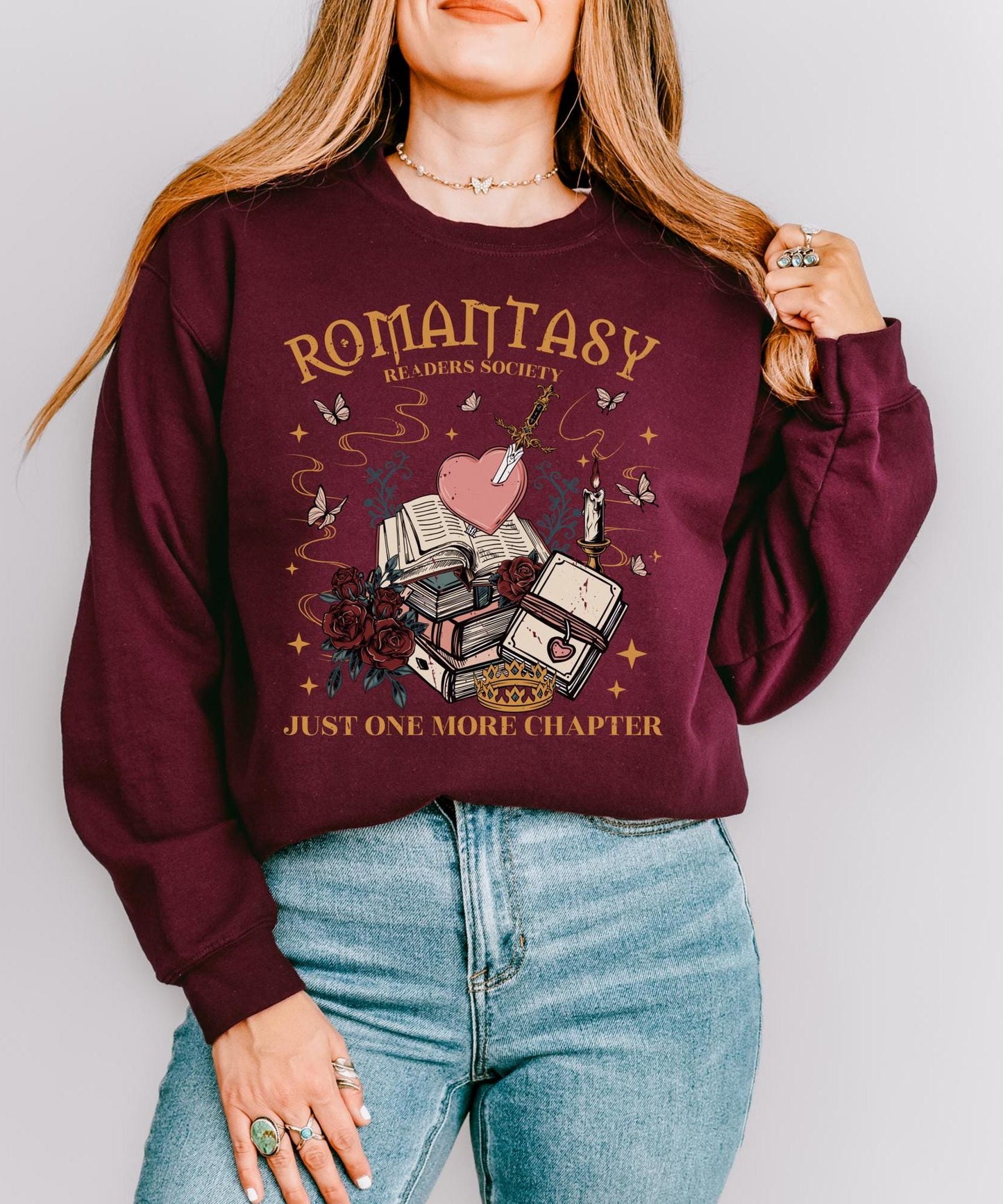 Romantasy Reader Sweatshirt, Gift for Readers, Book Lover Gift, Fantasy Romance Reader Merch, Bookish Merch, Book Sweatshirt, Booktok
